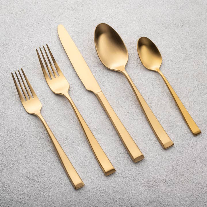 Gold Vikko Dine, Autumn, 18/10 20Pc Flatware Set for 4 for wholesale on Faire1