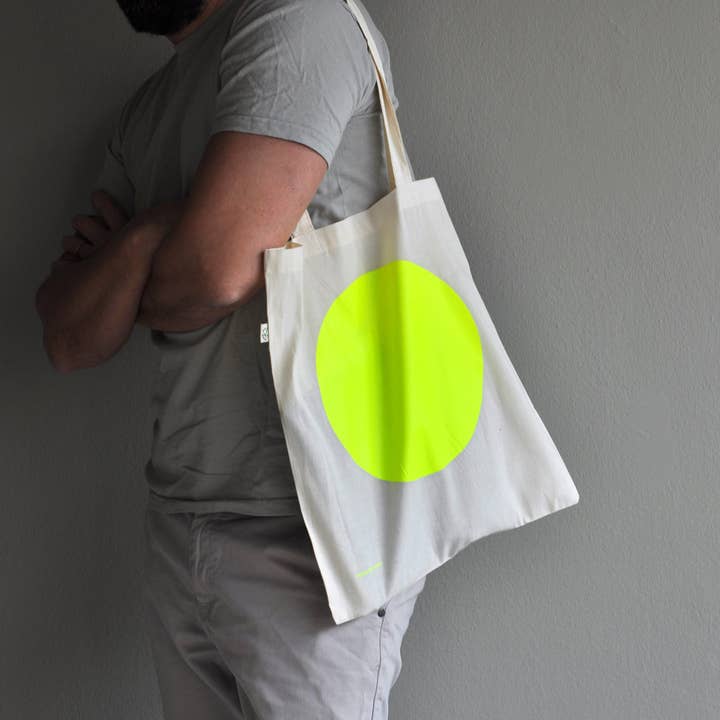 Jutepåse / tygväska prick neon gul för wholesale av kolor