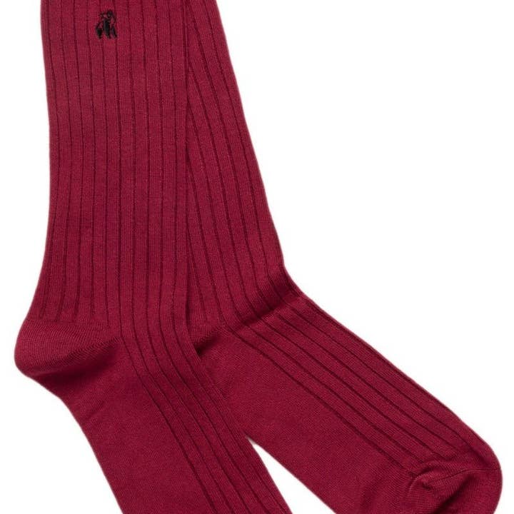 Deep Burgundy Bamboo Socks (Comfort Cuff) - 3 pairs for wholesale by Swole Panda