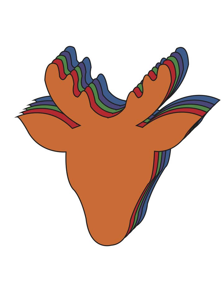 Recortes creativos de renos de colores surtidos, 5.5 pulgadas para venta al por mayor de Creative Shapes Etc.