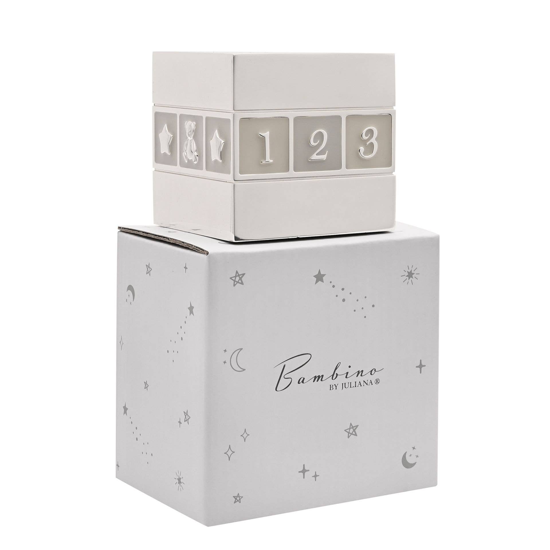 WIDDOP and Co. US - Wholesale Money/Piggy Bank - Bambino Silverplated ABC/123 Cube Money Box3