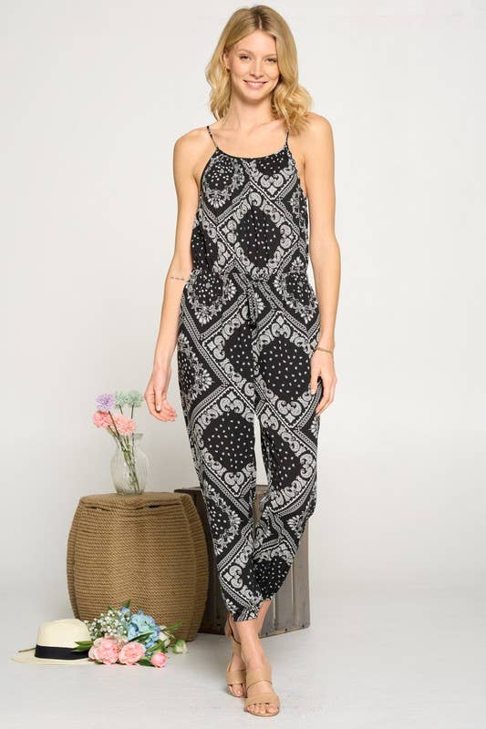 Schwarz Bandara-Overall mit Kordelzug - 26484R für den Großhandel auf Faire7