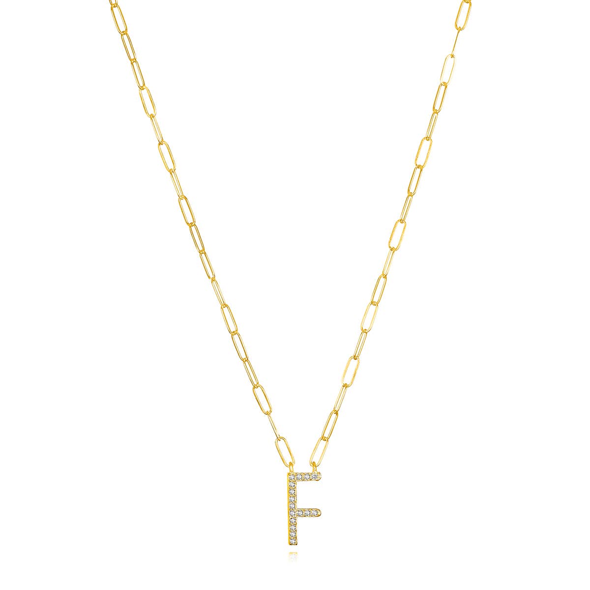 Amelia Rose Jewelry - Wholesale Pendant/Charm Necklace - Grand Diamond Initial Necklaces-All Letters Gold13