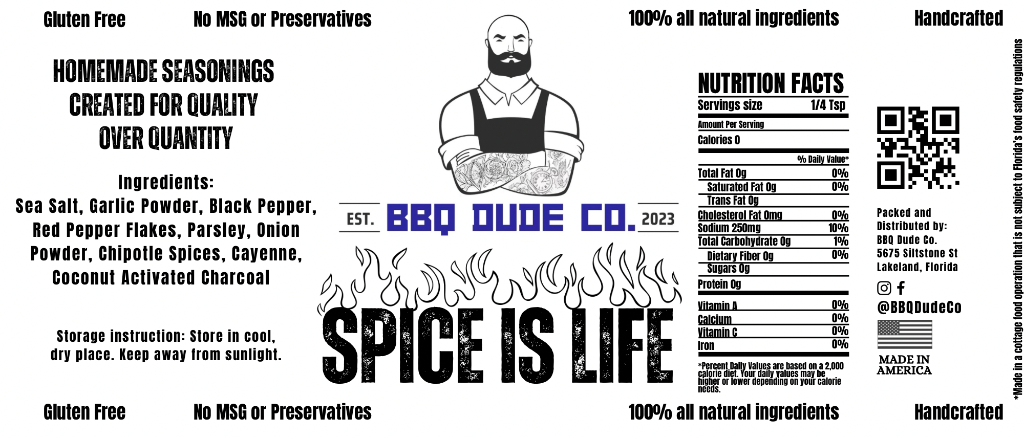 BBQ Dude Co - Wholesale Dried Spice Mix - Spice Is Life - Spicy All Purpose Seasoning2