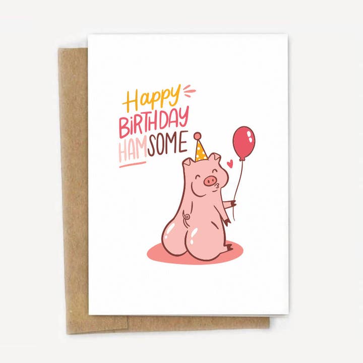 Grattis på födelsedagen Ham-några söta gris kort för wholesale av A Fink & Ink