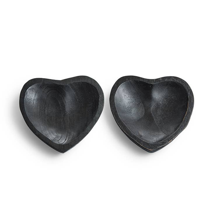 ByBazz - Wholesale Decorative Plate/Dish/Bowl - Schaaltje Hout Hartje Zwart