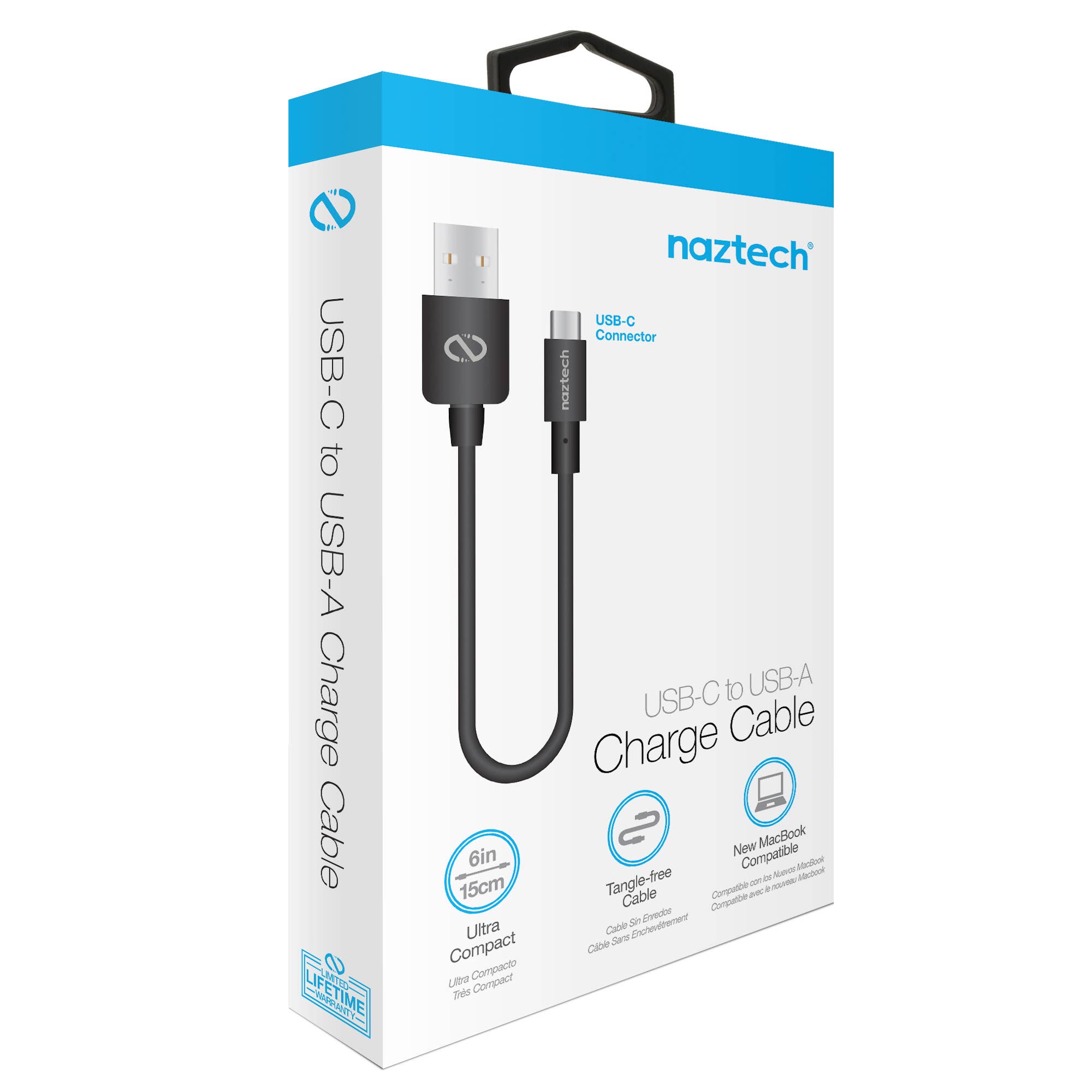 JupiterGear Home - Wholesale Charging Cable - Naztech USB-A to USB-C 2.0 Charge/Sync Cable 6in2