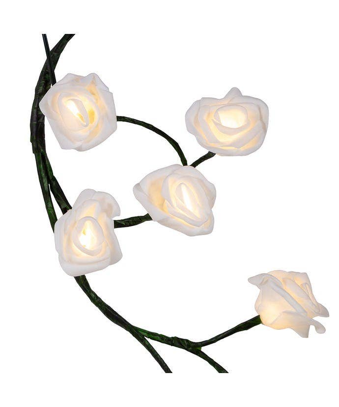 Kurt S. Adler, Inc. - Wholesale Bunting/Garland - 6'GREEN GARLAND W/48L WM W ROSE LIGHTS3