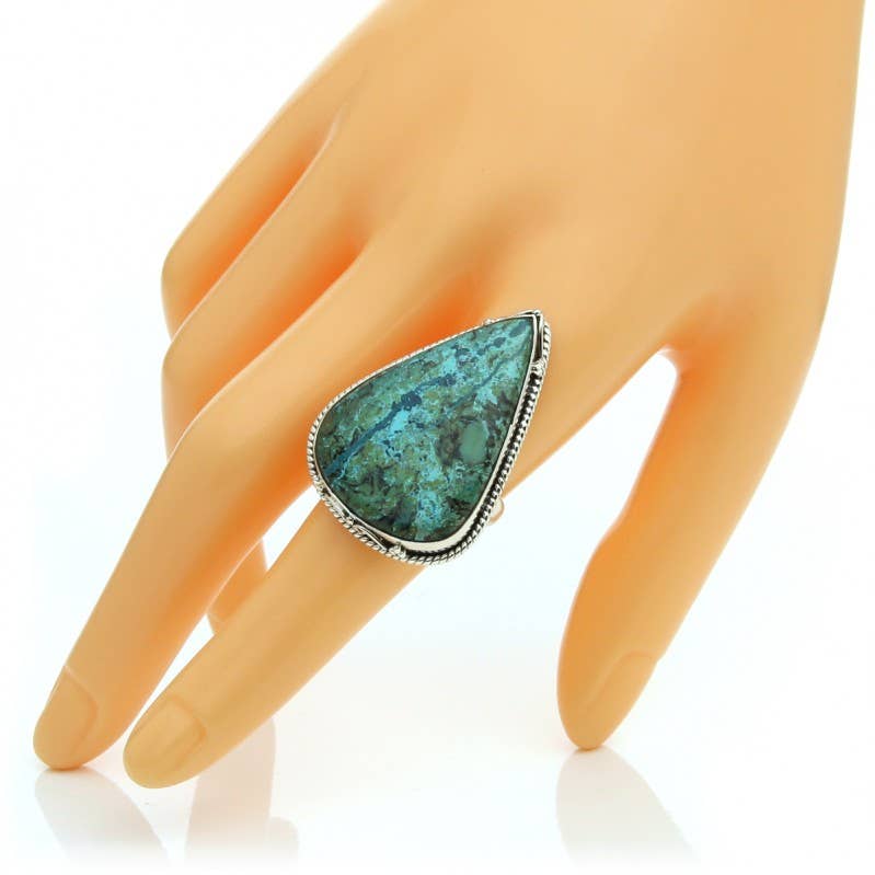 UniArt - Wholesale Cocktail/Statement Ring - Azurite drop ring and 925 silver11