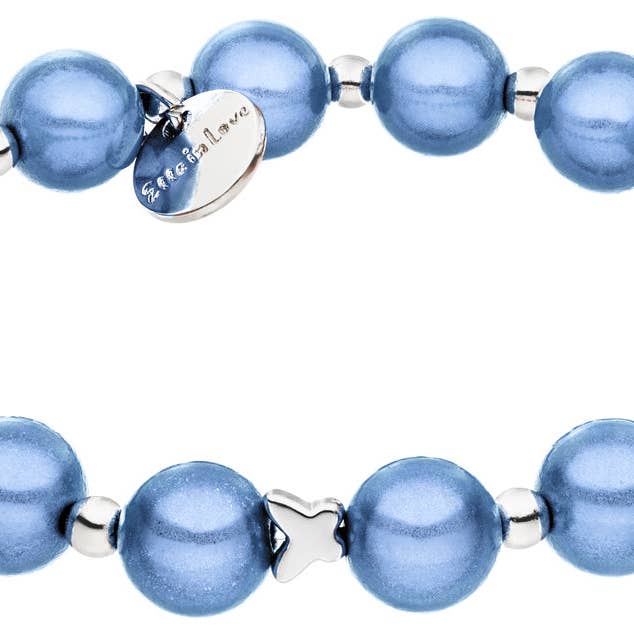 Chambray Blue parelarmband voor wholesale door Ella in Love