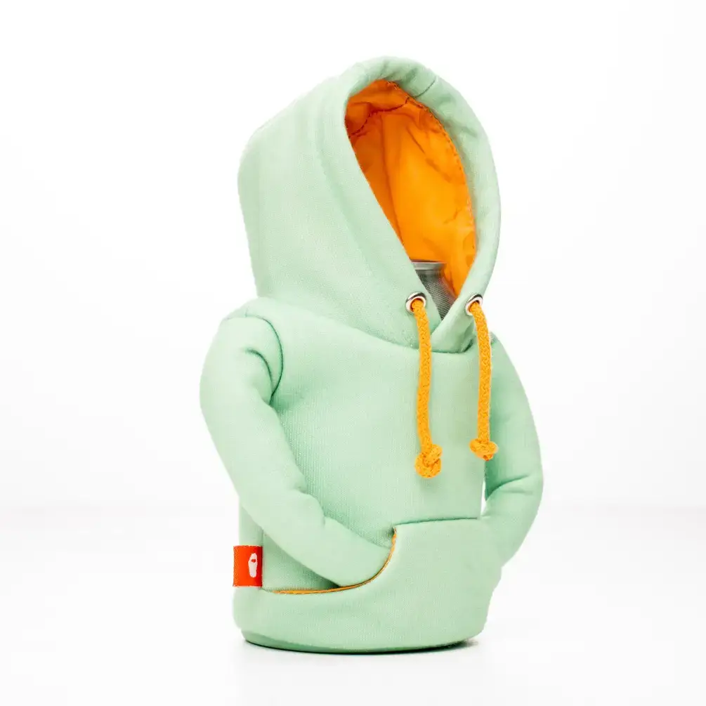 Puffin Drinkwear - Wholesale Sweatshirt - Unisex - Insulated Beverage Cooler - The Hoodie - Seafoam & Apricot6