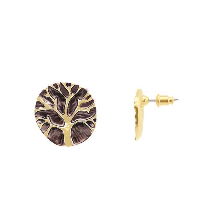AMORINO SRL - Wholesale Stud/Post Earrings - ENAMELLED EARRINGS WITH TREE OF LIFE4