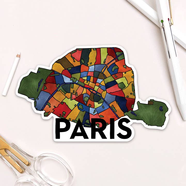 Aufkleber „Stadtviertel von Paris“ für den Großhandel von Terratorie Maps + Goods