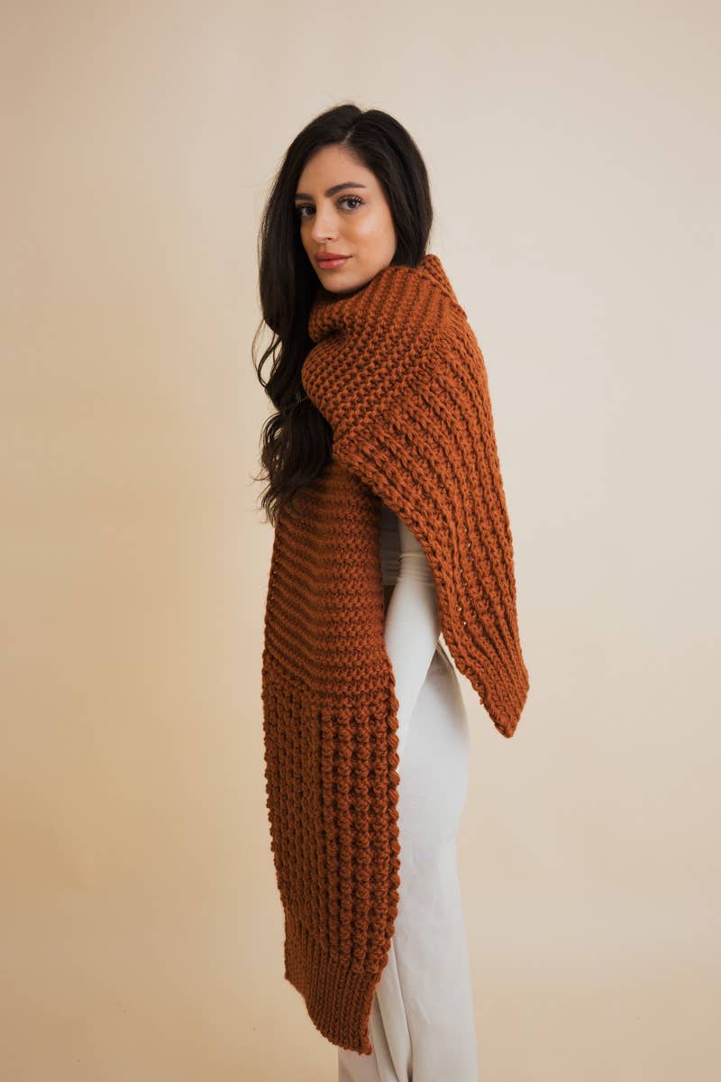 Leto Accessories - Wholesale Scarf - Unisex - Cozy Waffle Knit Edge Scarf - Winter Essential11