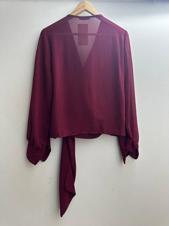 LORIANE – Blusa - Mulher por atacado – 22015U Blusa de gravata tamanho único 16