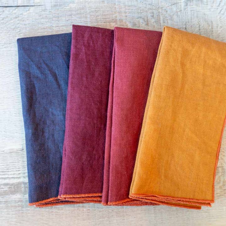 Guardanapos de Tecido 100% Linho Selecionados - Mistura FLANELA (Conjunto de 4) por atacado de West Coast Handmade