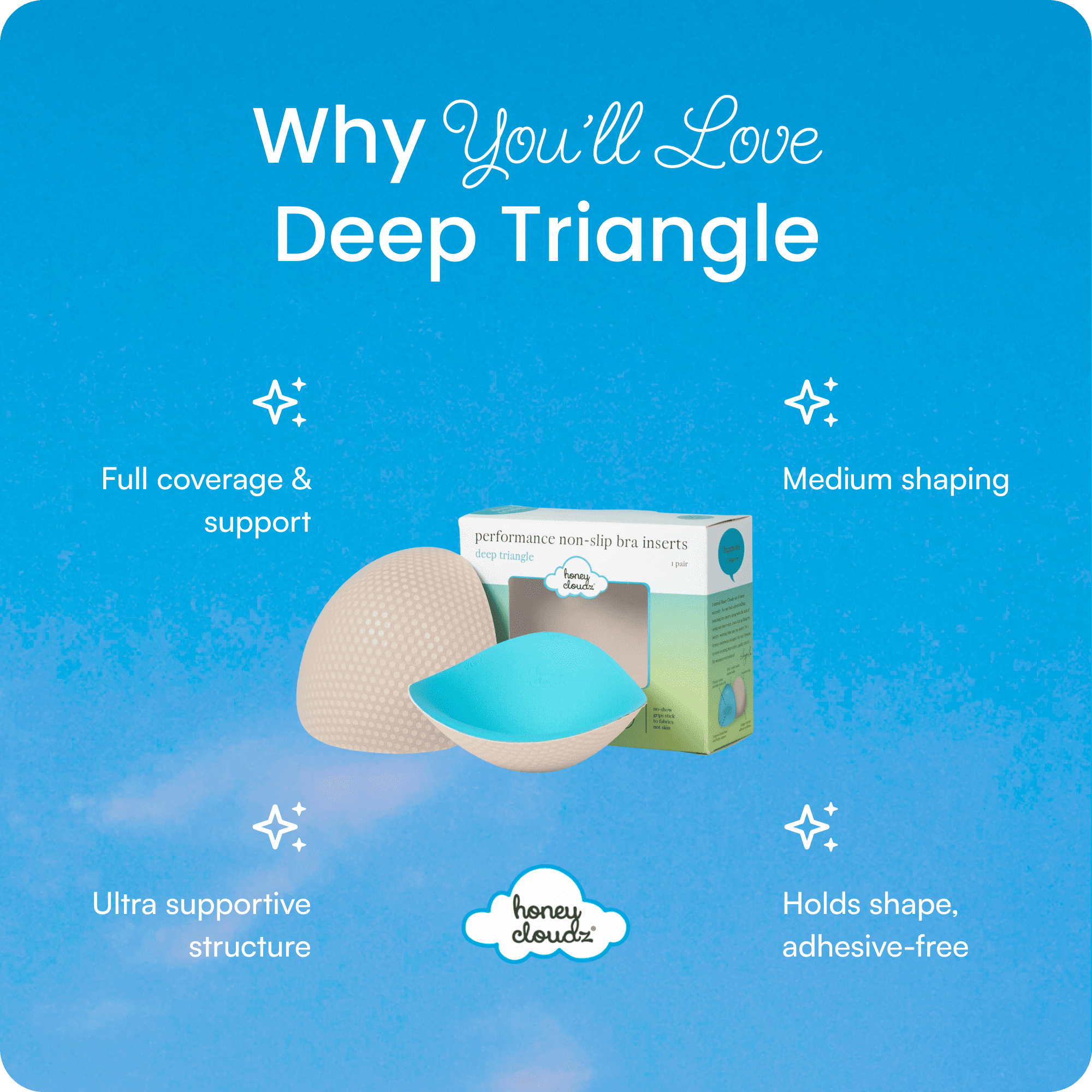 Honey Cloudz – wholesale Bra inserts – Women’s – Deep Triangle Bra Inserts 3