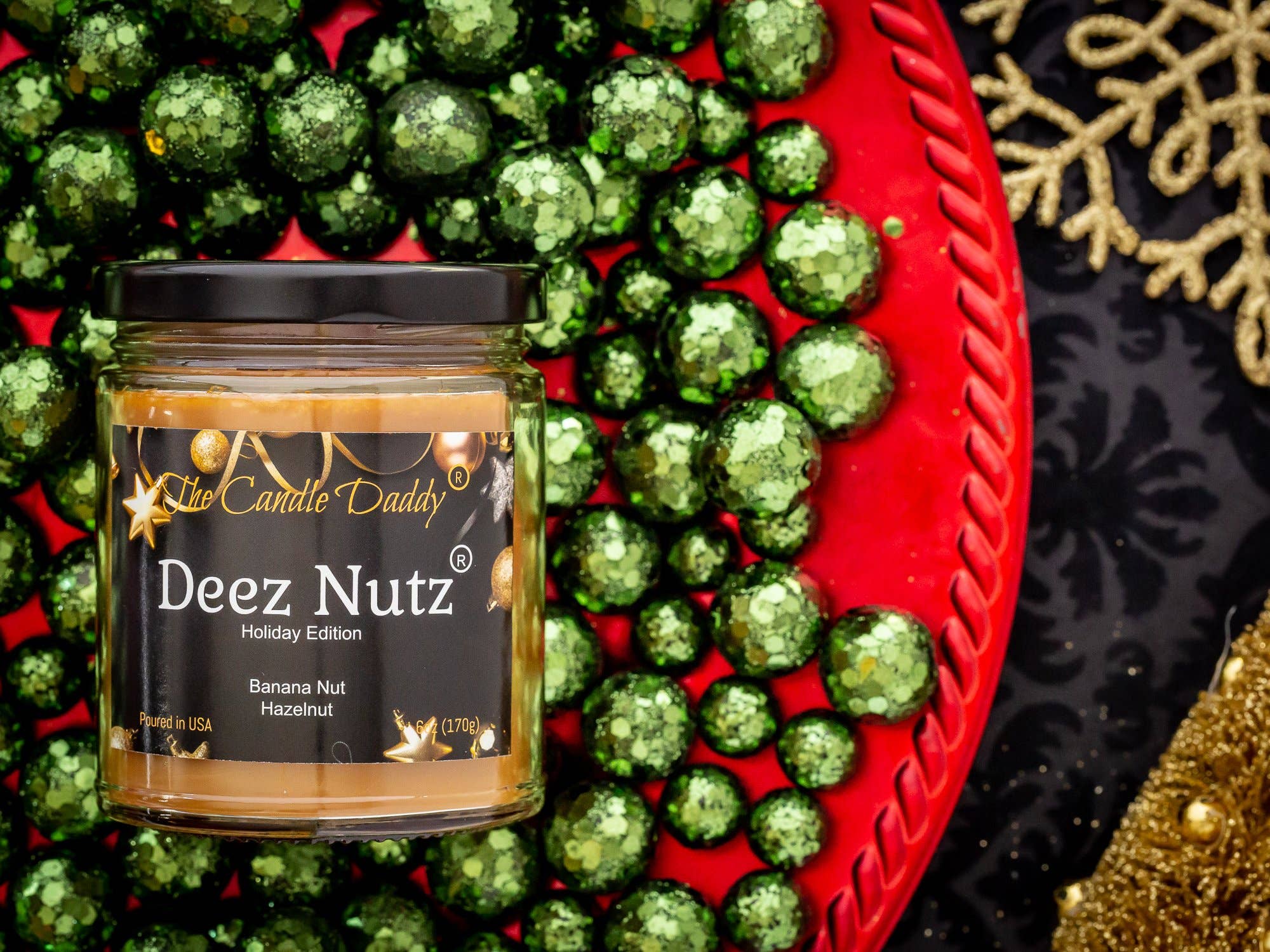 The Candle Daddy - Wholesale Jar/Filled Candle - Deez Nutz Holiday Edition Candle - Funny Banana Nut Bread2