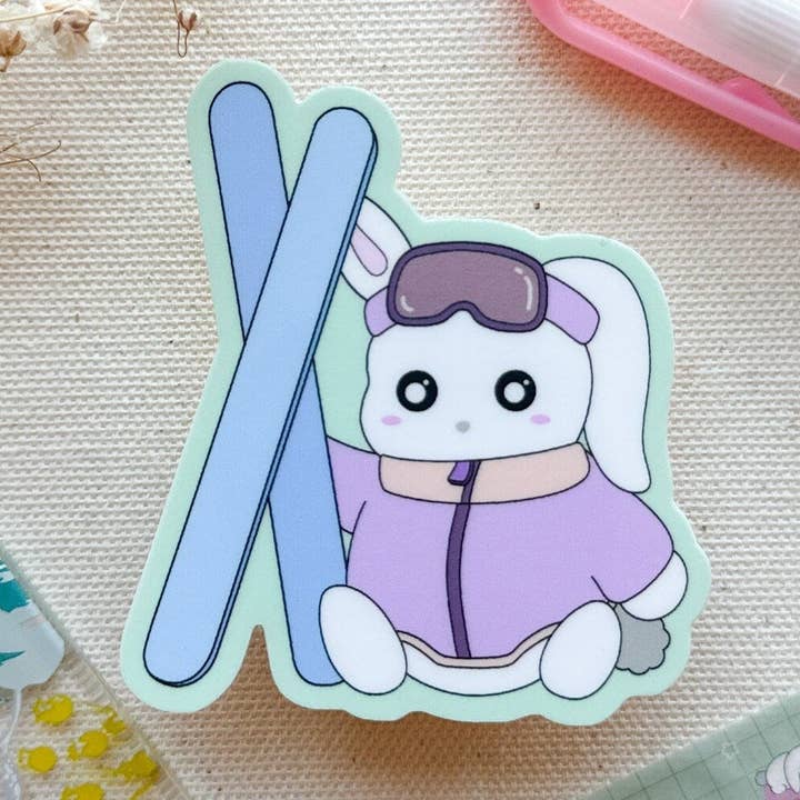 Ski Bunny Sticker for wholesale by Angel + Hare