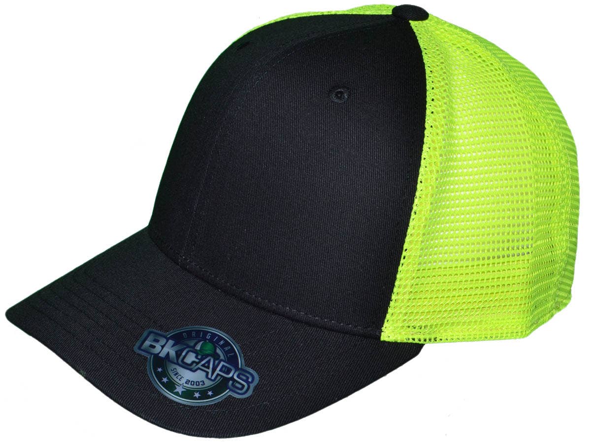 Buck Wholesale – Großhandel Trucker-Cap – Unisex – Blank Trucker-Hüte, Baumwolle mit 6 Paneelen, mittelgroßes Profil, zweifarbig3