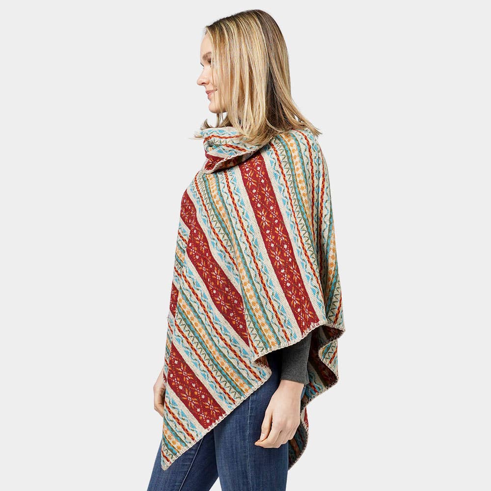 Sensibling Corp. - Wholesale Poncho - Women's - Ethnic Patterned Poncho12