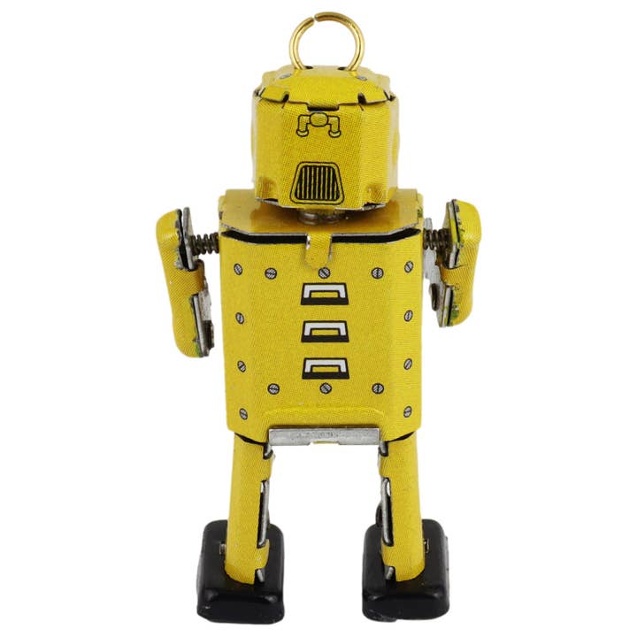 Tribal Trade GmbH - Wholesale Decorative Figurine - Tin Toy Mini Robot Yellow Mini Figure Tin Robot2
