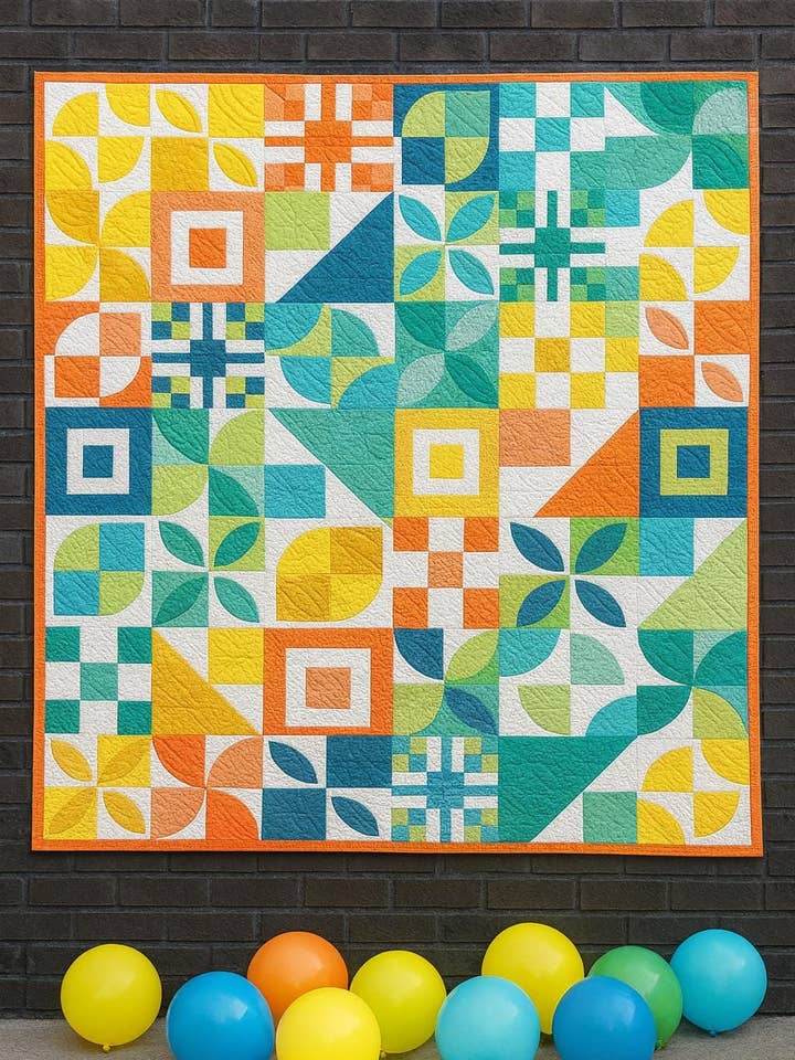 Patchwork Parade Pattern, Modern Quilt Pattern for wholesale by HBL Designs/Handwoven By Leah