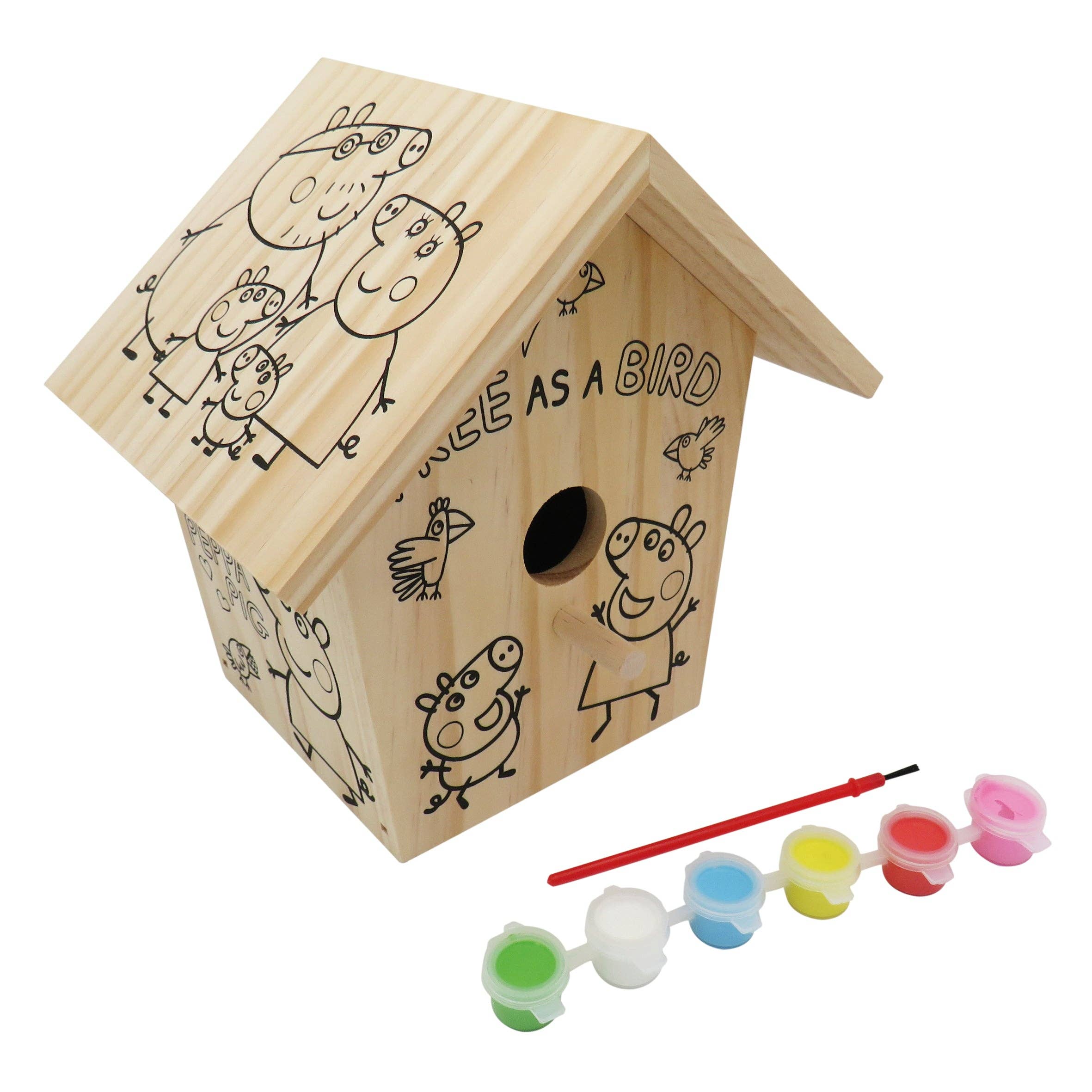 Robert Frederick Ltd - Venta al por mayor Kit de manualidades - Niños - Peppa Pig Pinta tu propia casita para pájaros0