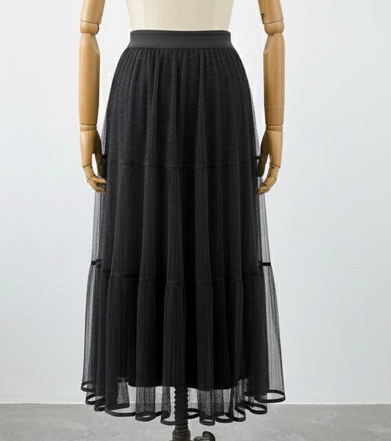 Reversible long skirt for women in black tulle - Orice for wholesale on Faire1