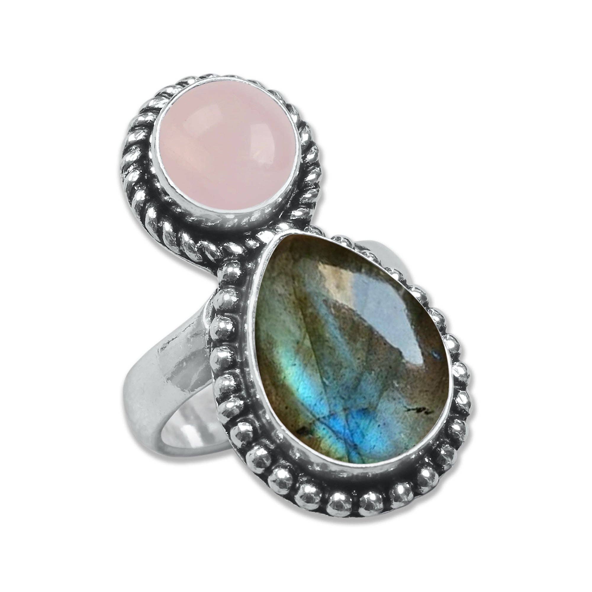 Handmade Jewels - Wholesale Cocktail/gelegenheidsring - Meerstenen Ringen – Handgemaakt, Zilvergeplateerd, Boho Stijl (Vaste Maten US 6–10)12