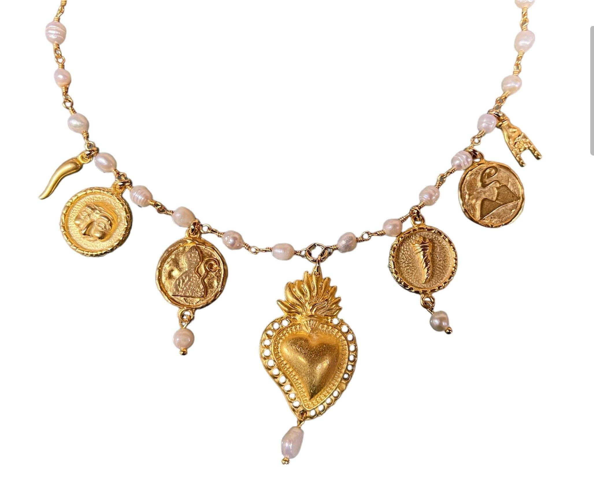 DITTA Alessandra Avallone - Wholesale Halskettinghanger - Sacred gouden ketting met parel en messing3