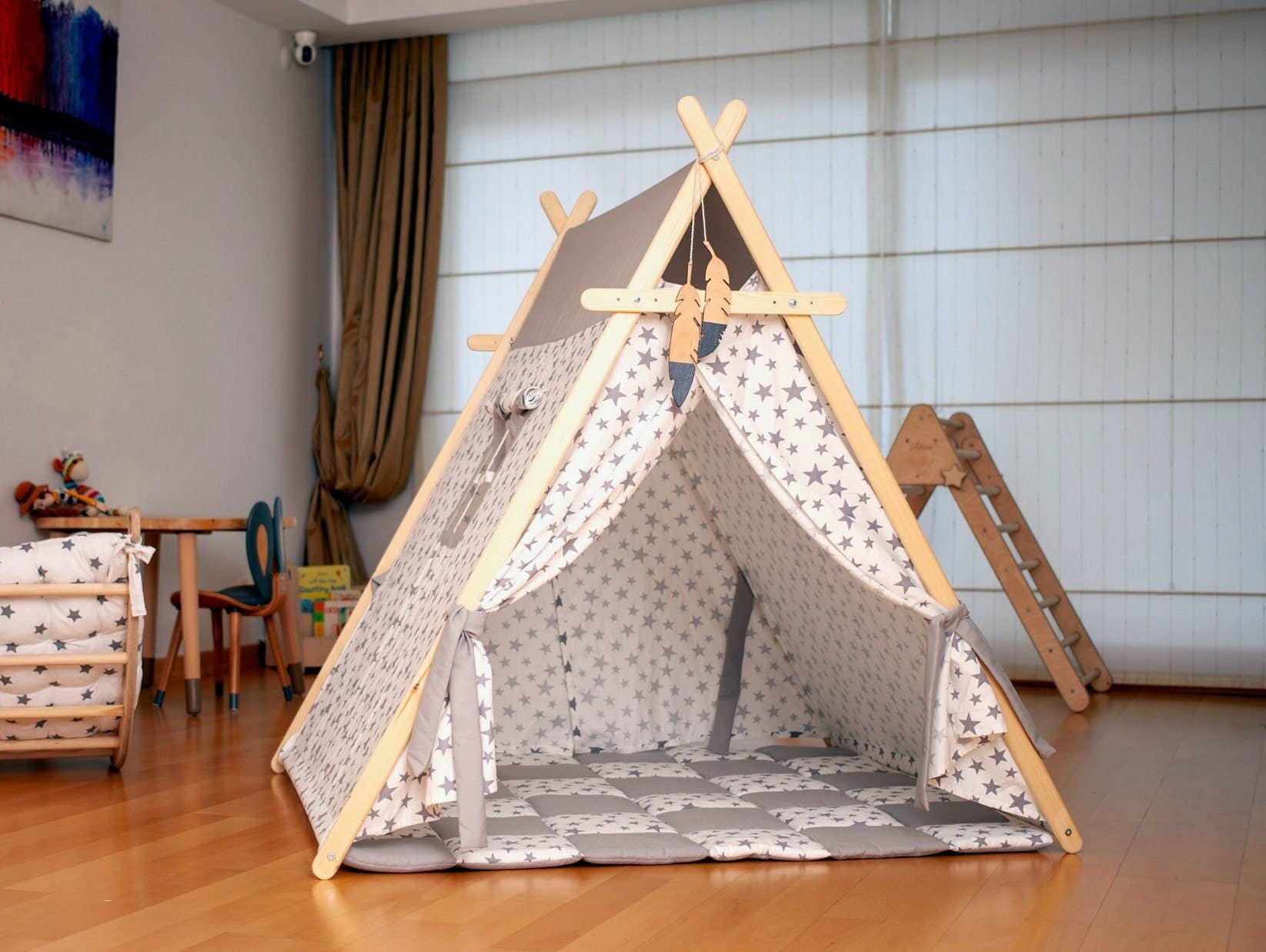 kidodido - Wholesale Tent - Kids - Kids Teepee, XL Size Indoor Teepee Tent, Tent and Playmat6