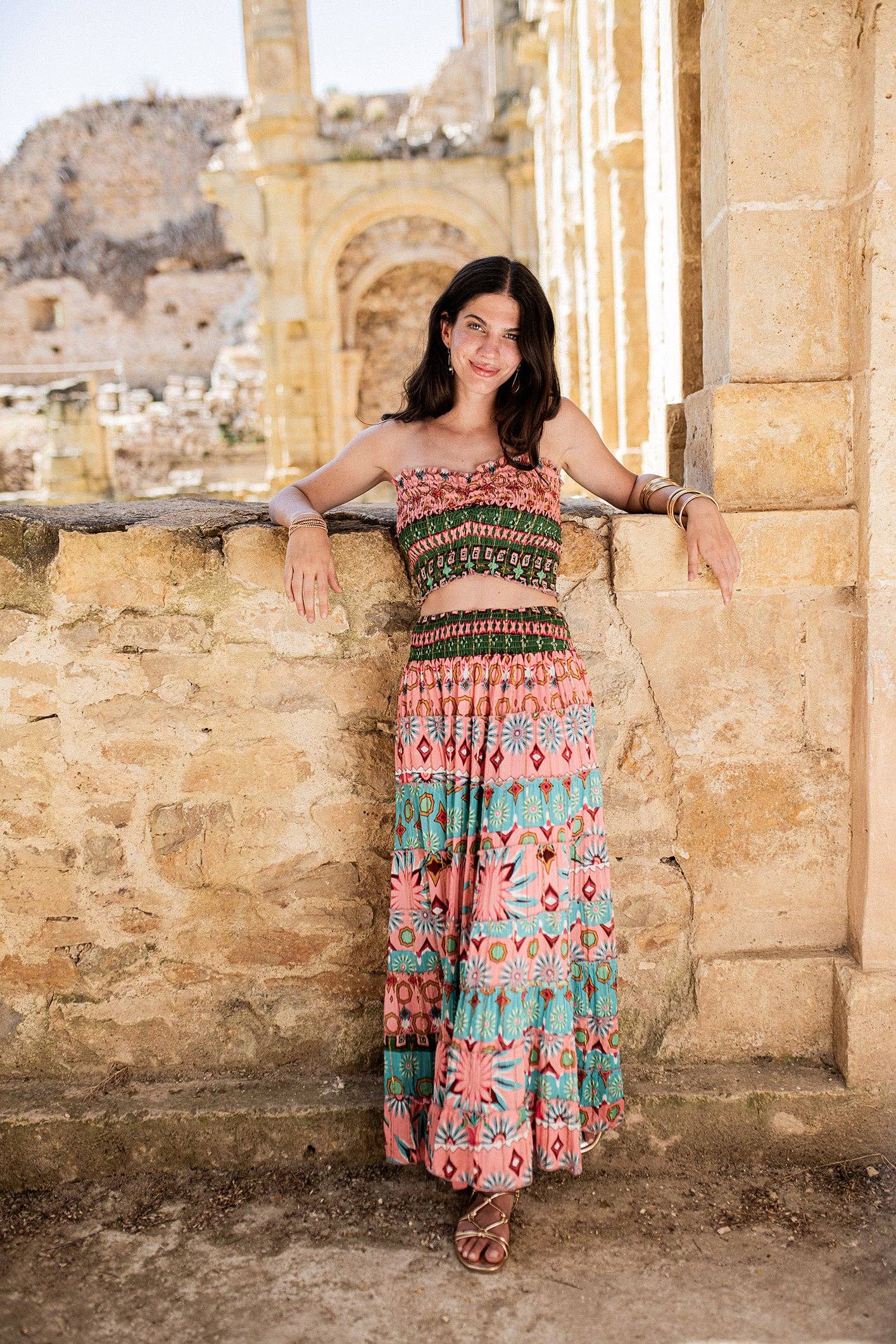 Piti Cuiti - Vente Ensemble haut et jupe - Femme - Ensemble jupe Goa Rosa0