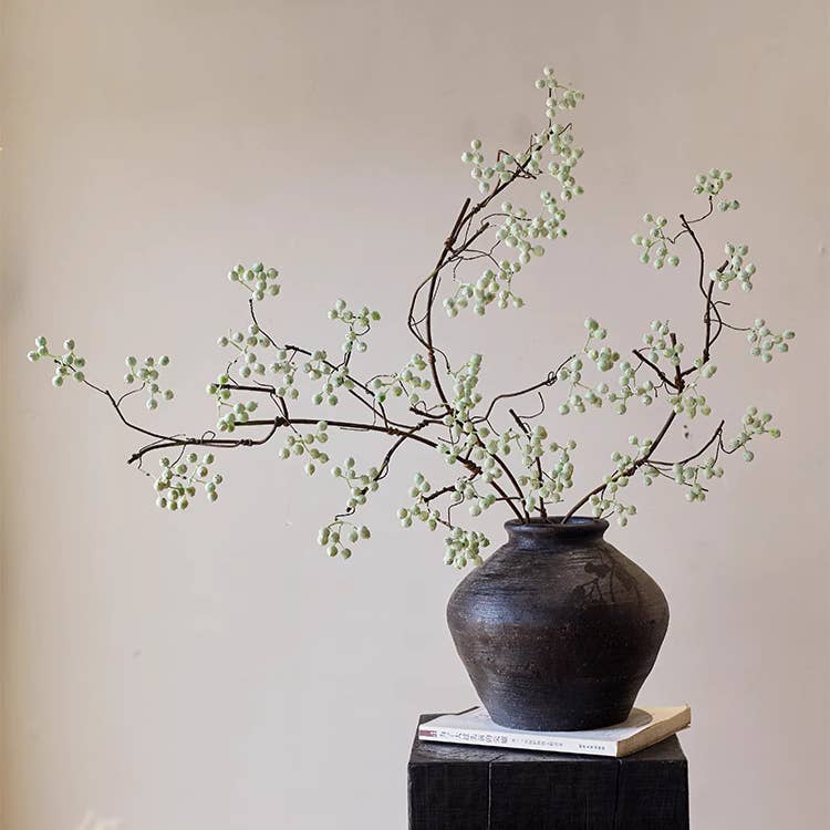 Rustic Reach - Wholesale Artificial Plant - Zen Style Light Green Berry Stem 37.8" Tall1