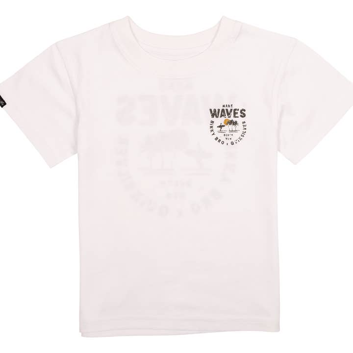 White BB x Quik Make Waves T-Shirt for wholesale on Faire