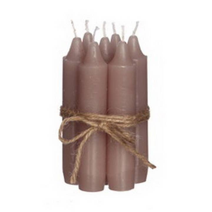 Taper candle h.11 cm set 7 mauve pink for wholesale by Wildflowers by Floriette
