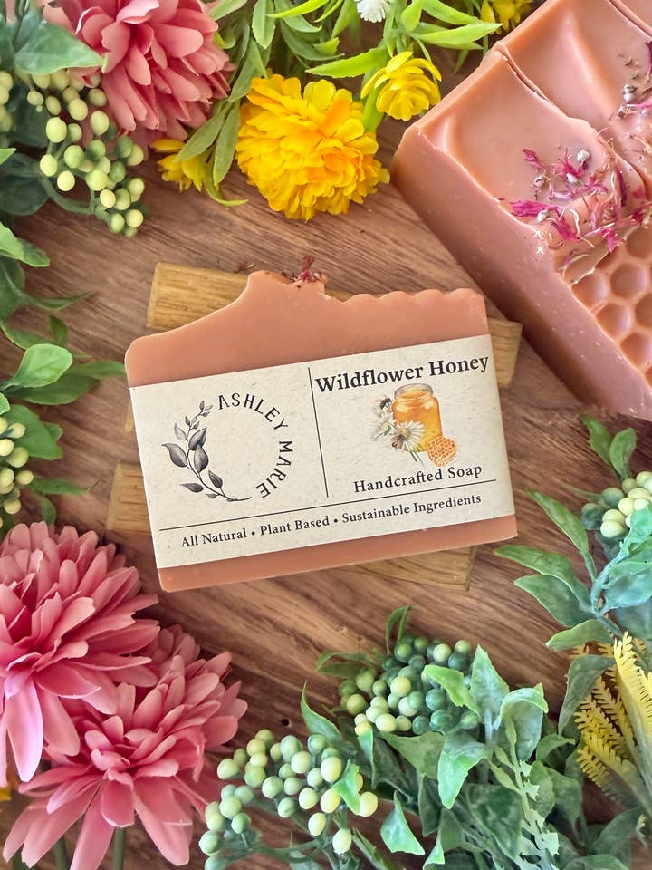Wildflower Honey Bar Soap | Floral Handmade Artisan for wholesale by Ashley Marie Soap