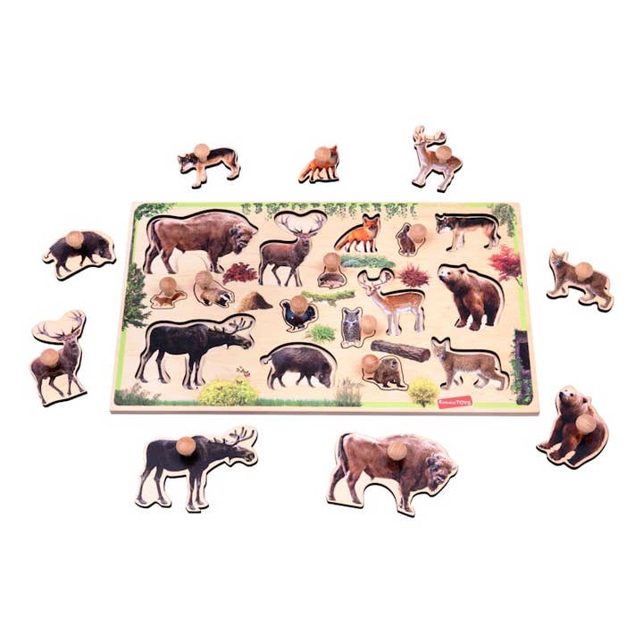 Forro de madera para marco de rompecabezas «Animales del bosque» para venta al por mayor de Komarov Toys