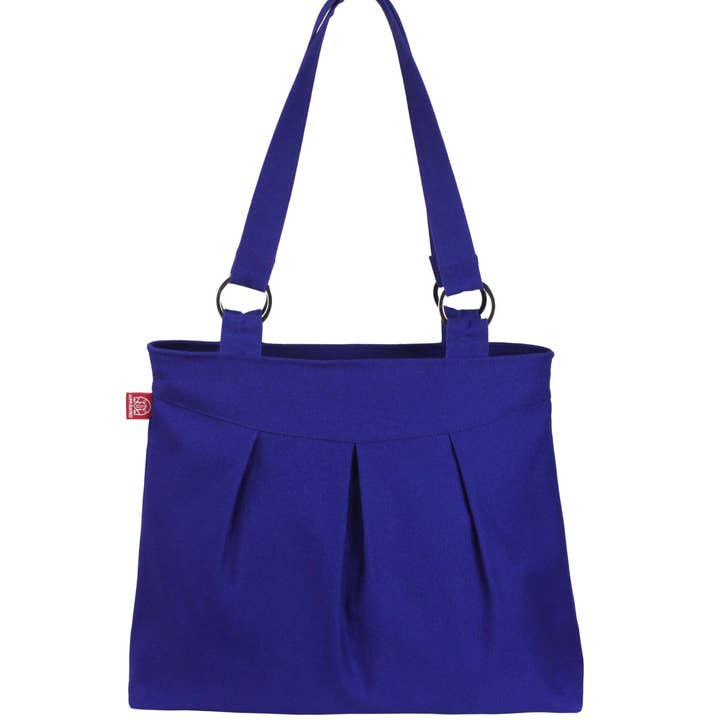 Borsa a tracolla media in tela blu con cerniera Hobo per la vendita all'ingrosso da parte di hippirhino