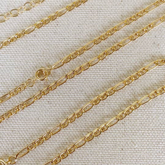 18k Gold Filled 3.5mm Figaro Mariner "Figarucci" Chain for wholesale by GoldFi
