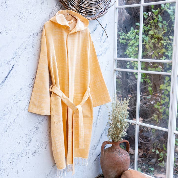 Kikoya - Wholesale Robe - Unisex - Terrybacked Bathrobe Turkish Cotton Light Weight Hood Quick30