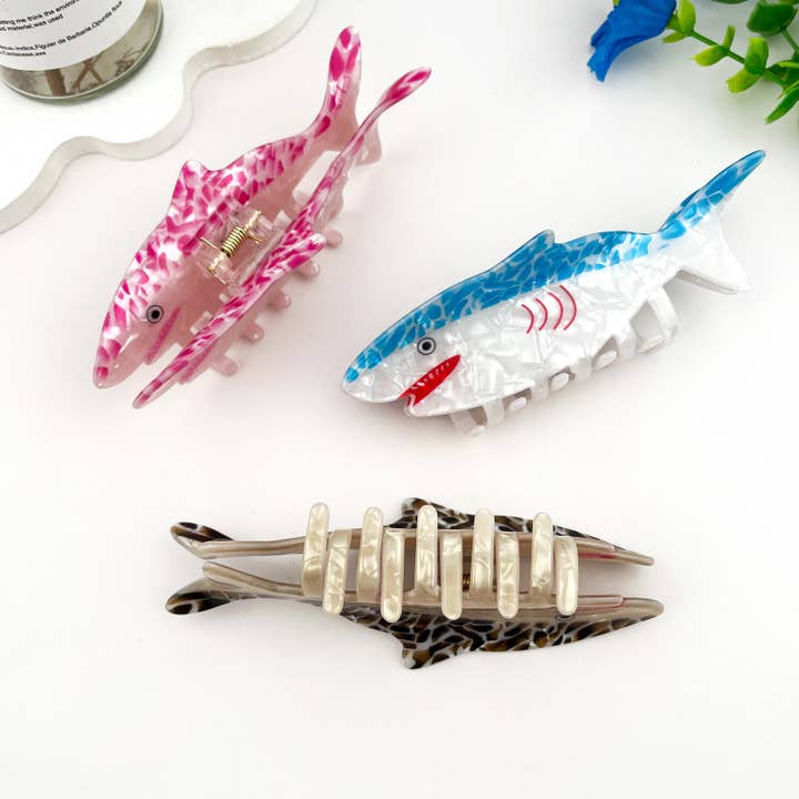 mildstyles - Wholesale Hair Clip - Women's - New Shark Ocean Animal Printed Hair Claw Clip3