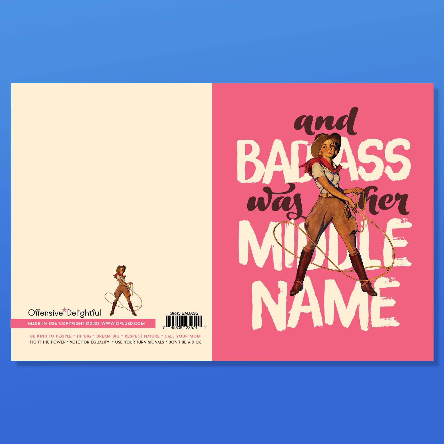 offensivedelightful - Wholesale Friendship Card - BADASS COWGIRL 1