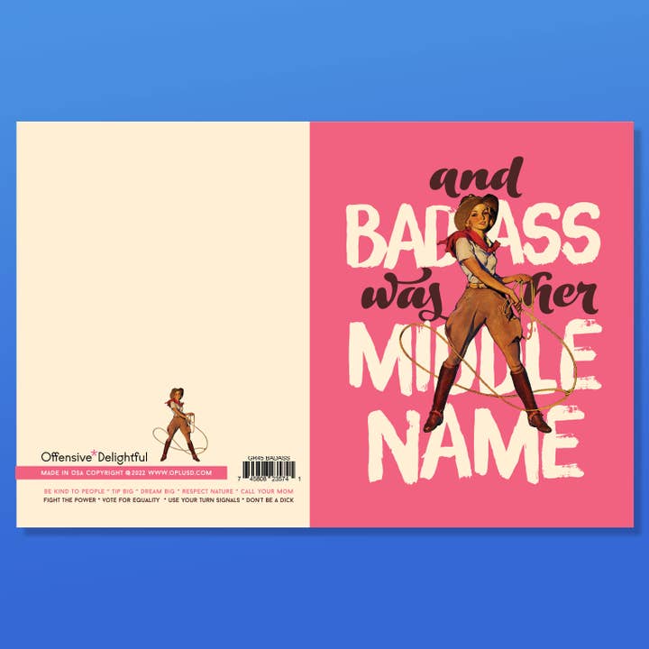 offensivedelightful - Wholesale Friendship Card - BADASS COWGIRL 1