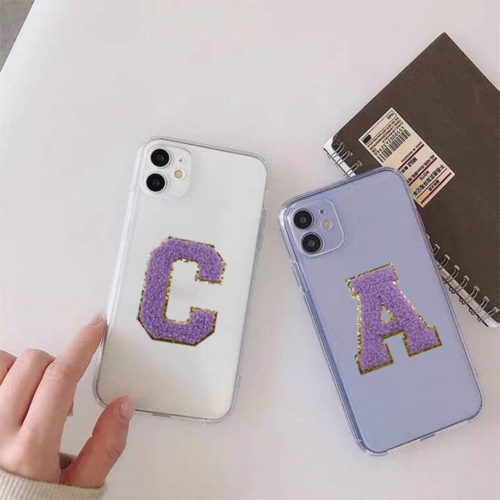 Iron-on Purple Varsity Chenille Patch with Gold Glitter for wholesale by Raphael wonders