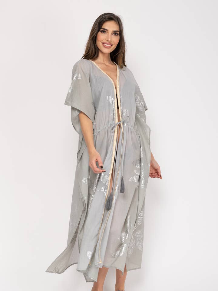 Lange tuniek KS7810TU met riem en gouden bies voor wholesale door Peace & Love (CALAO IMPORT EXPORT S.L.)