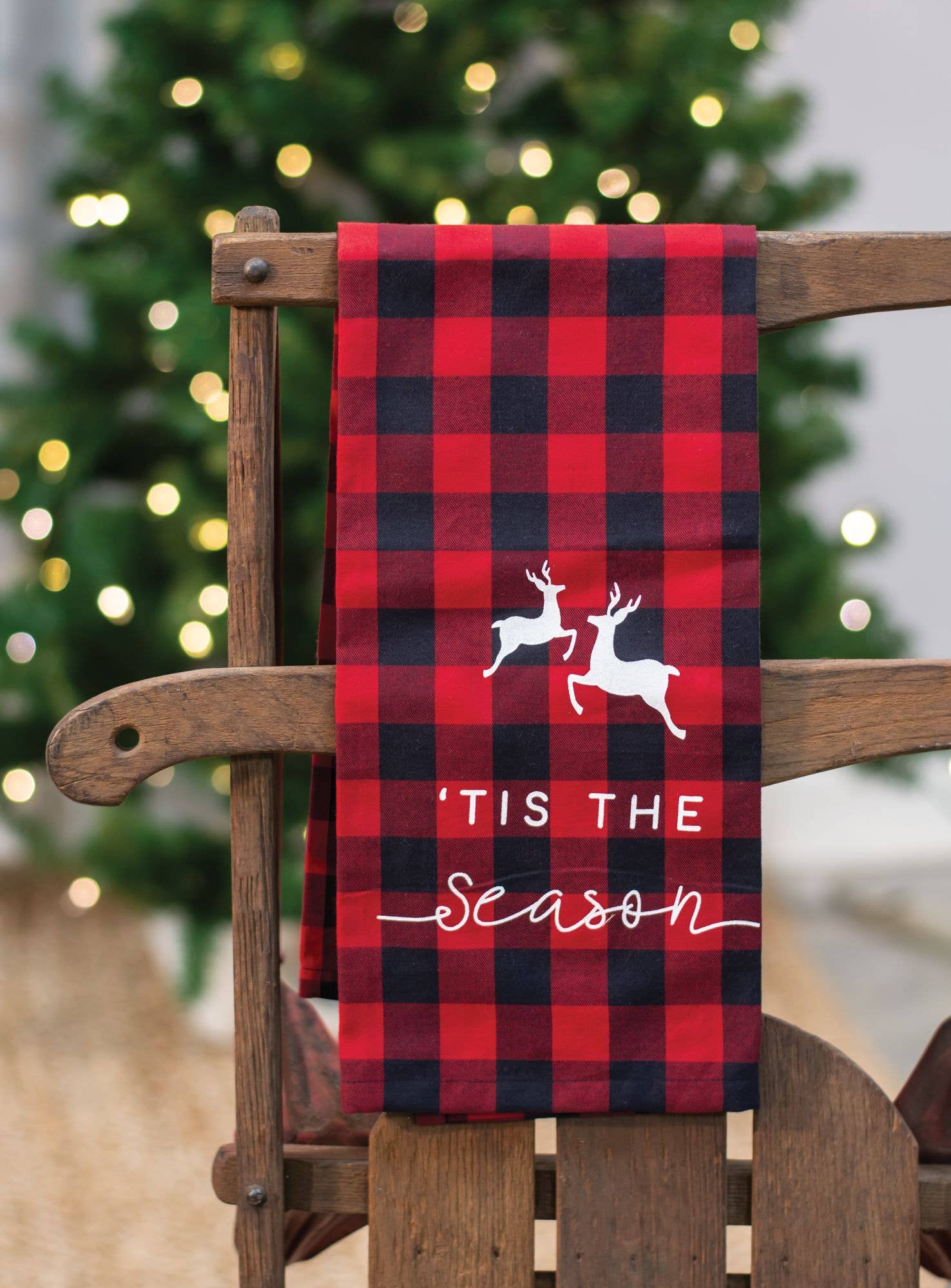 Col House Designs - Wholesale Tea Towel - Red Buffalo Tis The Season Towel1