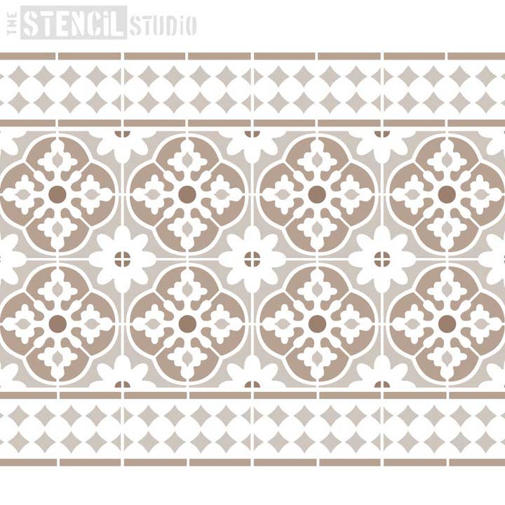 The Stencil Studio - Venta al por mayor Plantilla/troqueles - Plantilla para azulejos y bordes Oakridge