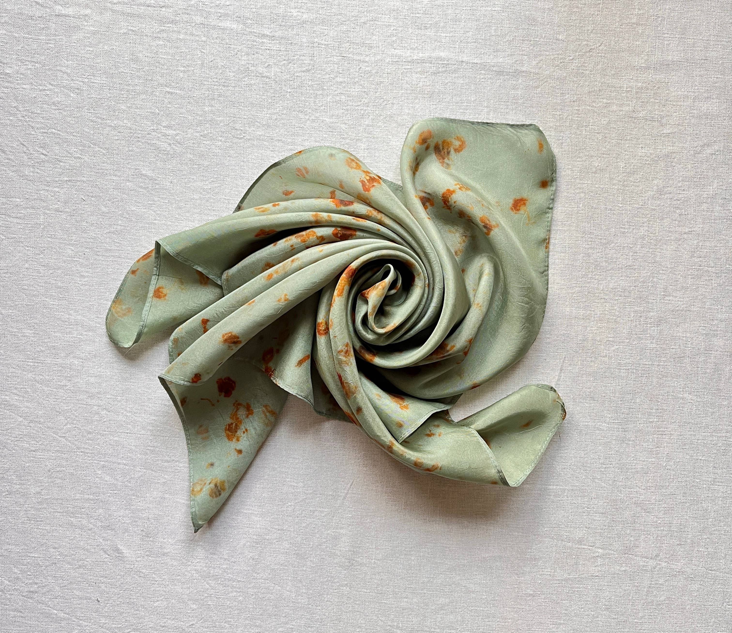 Vive Textiles - Wholesale Scarf - Unisex - Naturally Dyed Silk Bandana Scarf - Moonpetal 3