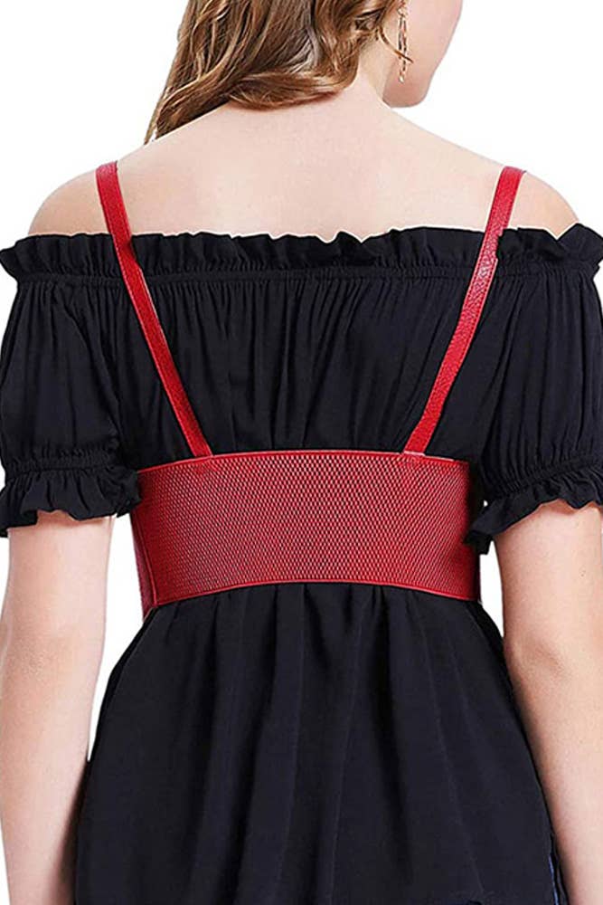 UNISHE - Wholesale Corset - Women's - Spaghetti Buckle Leather Corset YDL0232